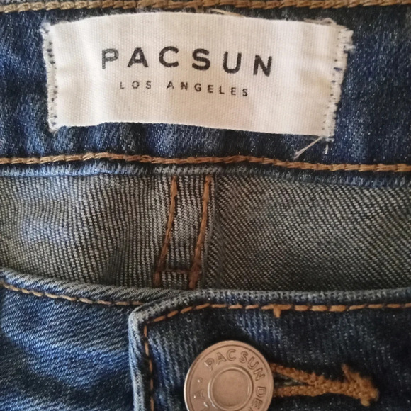 Pacsun Dark High Rise Mom Jeans Cotton Denim 5 Pocket Size 26 - Picture 5 of 7